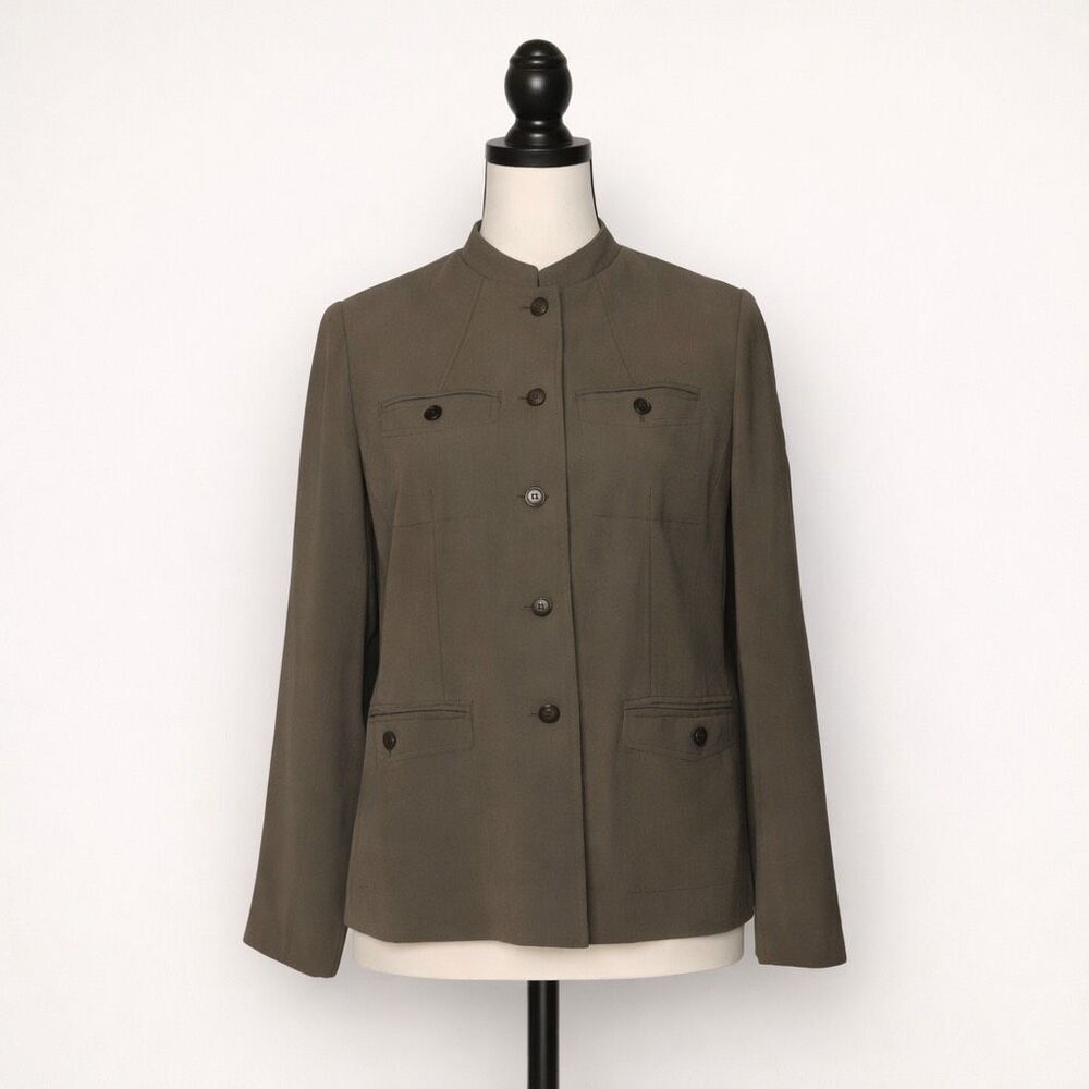 Calvin Klein Stand Collar Jacket Size 6 | Minimalist Utility Blazer